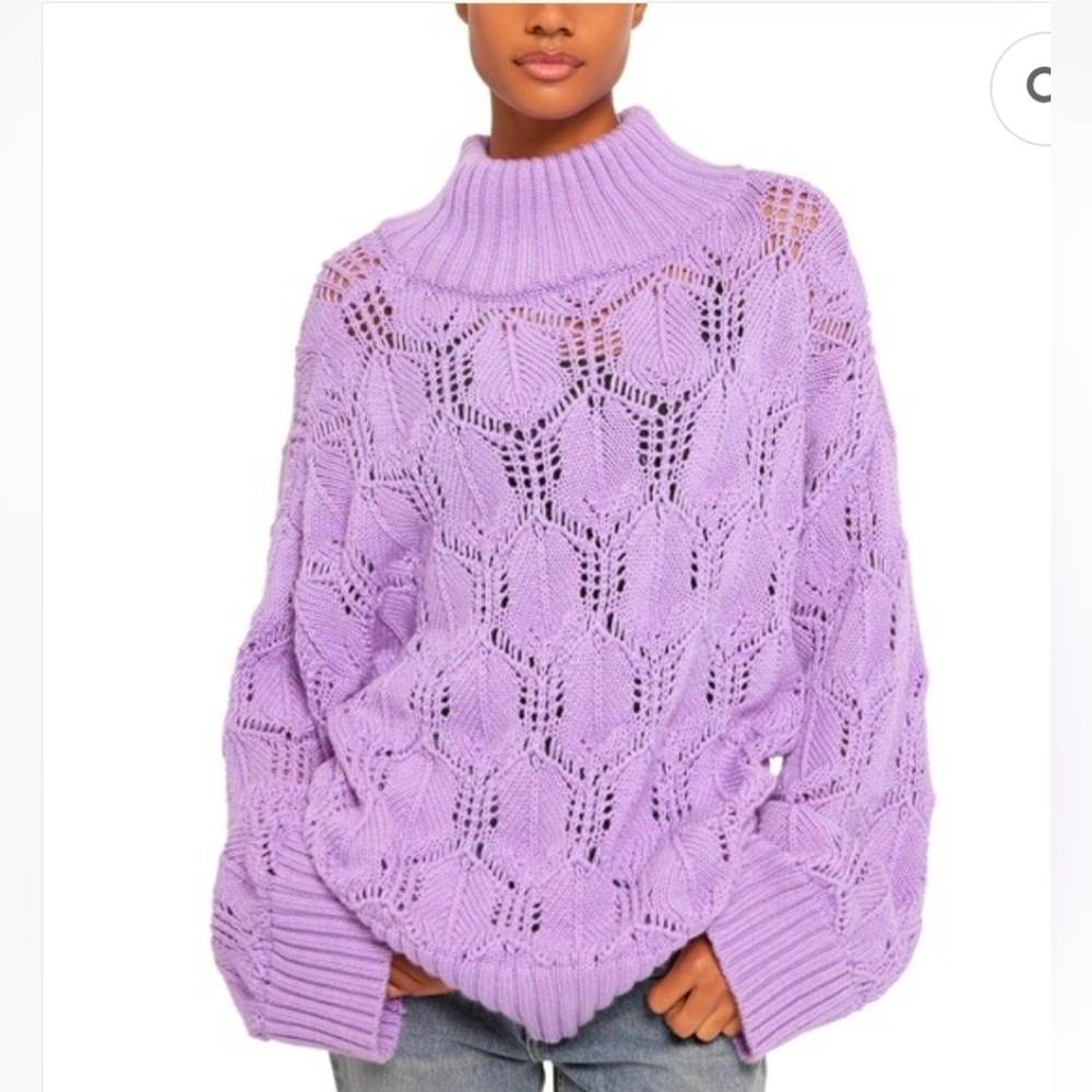 ❤️ NWOT! JOIE IMAAN OVERSIZED WOOL SWEATER, PURPLE, SMALL